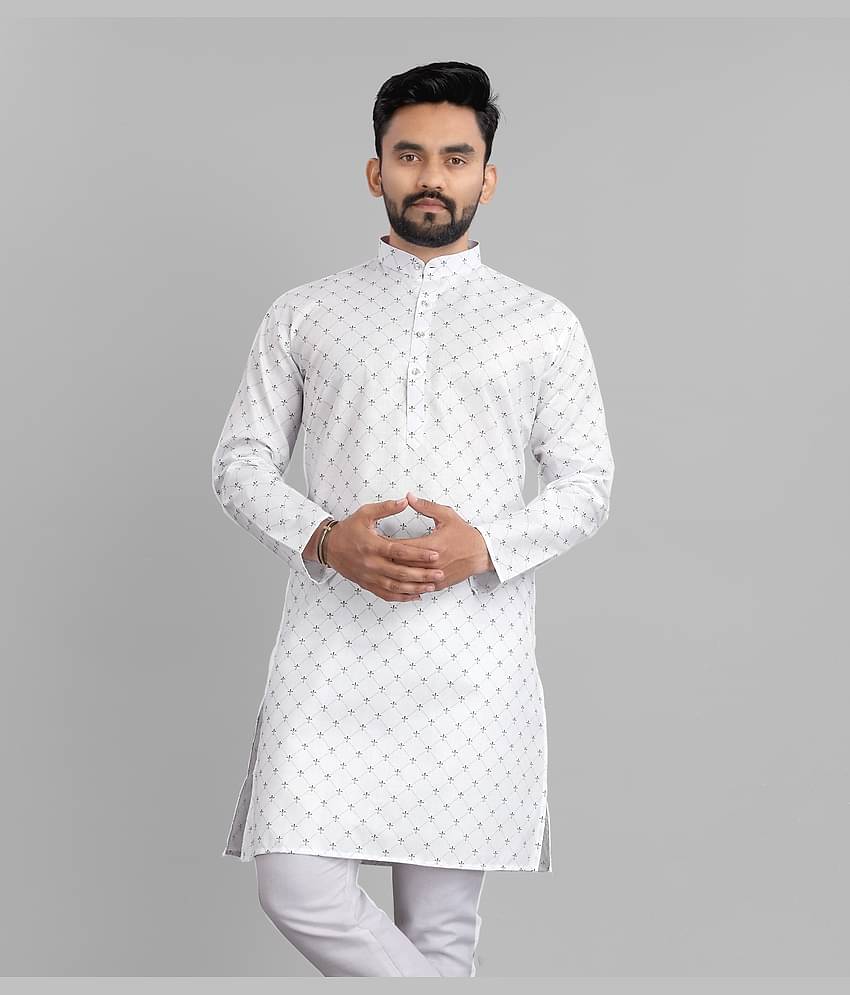 Nofilter White Cotton Blend Men's Regular Kurta ( Pack of 1 )