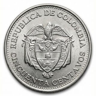 50 Centavos of Colmbia Old and Rare Coin
