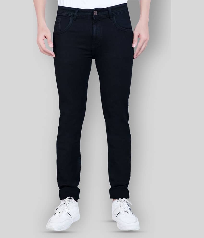 HJ HASASI - Black 100% Cotton Regular Fit Men's Jeans ( Pack of 1 )