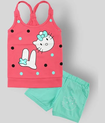 CATCUB - Pink Cotton Top & Shorts For Baby Girl ( Pack of 1 )