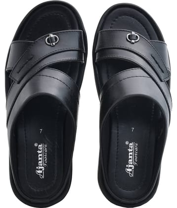 Ajanta - Black Men's Leather Slipper