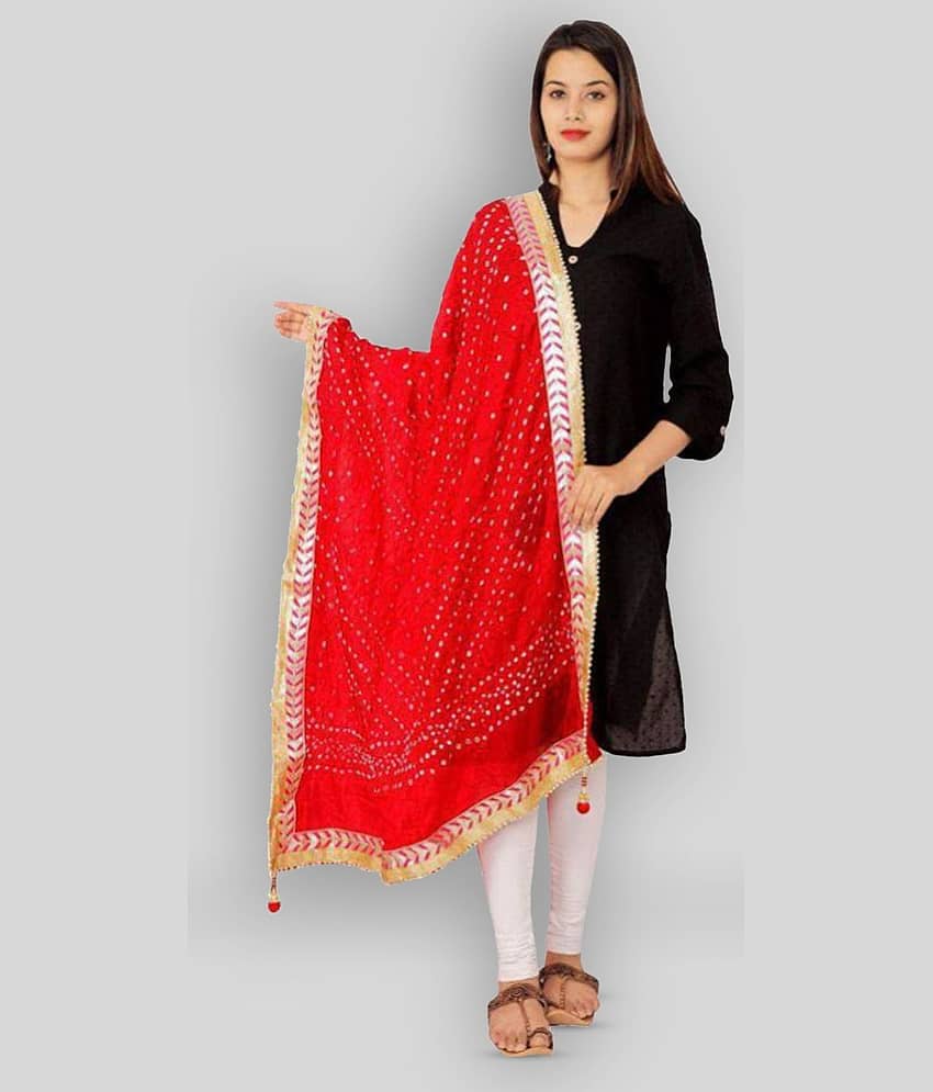 Raj Red Art Silk Bandhej Dupatta