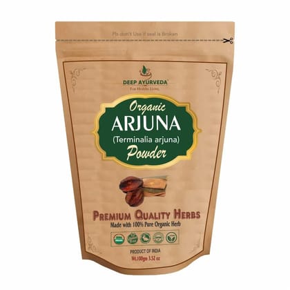 Organic Arjuna Bark Powder (Terminalia Arjuna) Supports Heart Function and Regulates BP