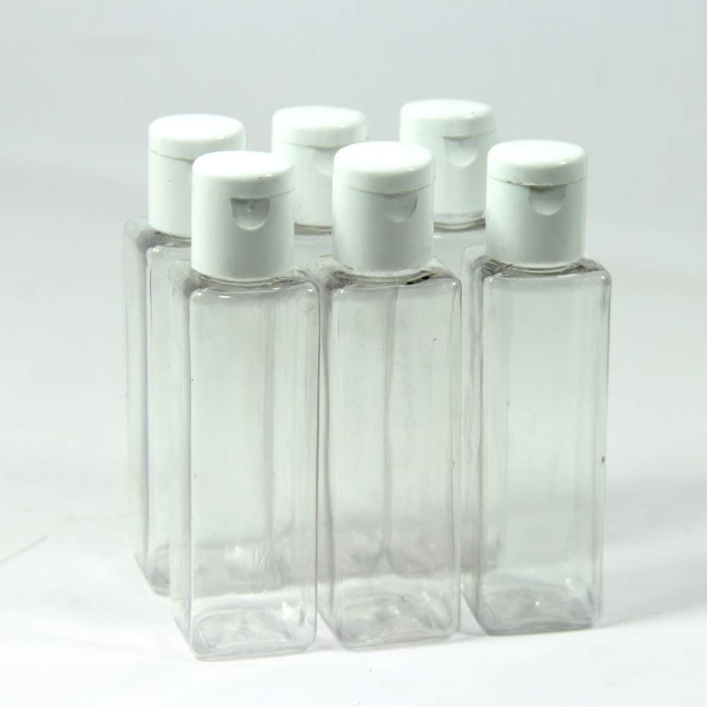 Puramio 100 ml Square Pet Bottle - (Set of 6)