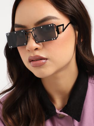 Black Rectangular Sunglass-Sunglasses