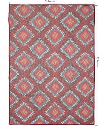 Aazeem Red Polyester Carpet Abstract 4x6 Ft