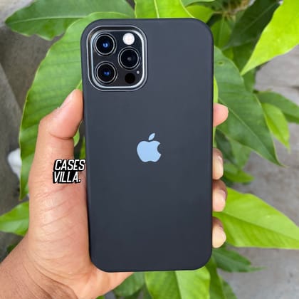 Premium Original Silicone Case with Camera Frame for iPhone 12 Series-iPhone 12 Pro Max / Black