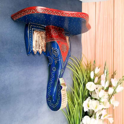 Wall Shelves Wooden Stand | Hanging Shelf In Wood For Keeping Showpieces, Small Plants, Tea Lights | Floating Wall Brackets Stands - For Home, Living Room Decor & Gifts - 15 Inch