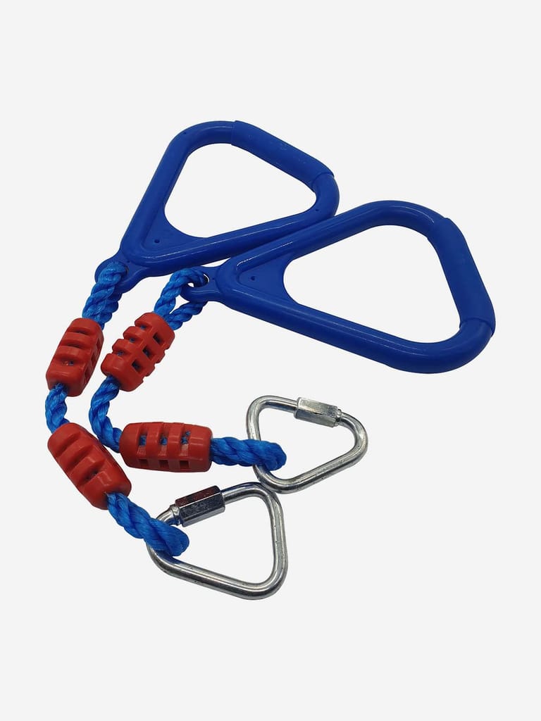 REZNOR Heavy Duty Triangle Rings Set of 2 with Locking Delta Quick Links for Indoor Jungle Gym Play Set and Outdoor Playground for Swing Set,