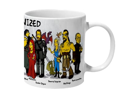 Multicolor Game Of Thrones Simpsonized Ceramic Mug