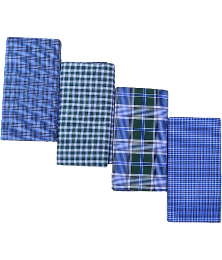 VUNNAVA Polyester Men's Lungi Multi ( Pack of 4 )