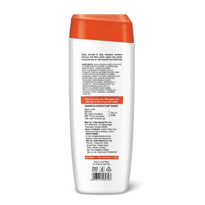 Nisha Smooth & Silky Shampoo for Women Men 340ml, Almond & Olive Actives Shampoo for Naturally Soft Silky Hair