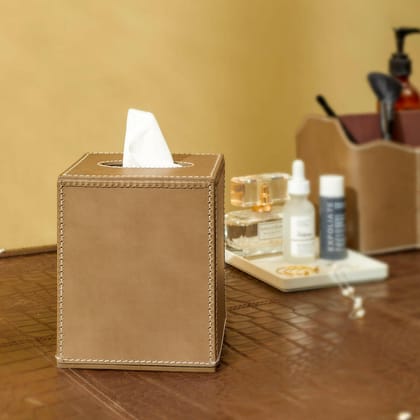 Modella High Tissue Box Holder Taupe-Taupe
