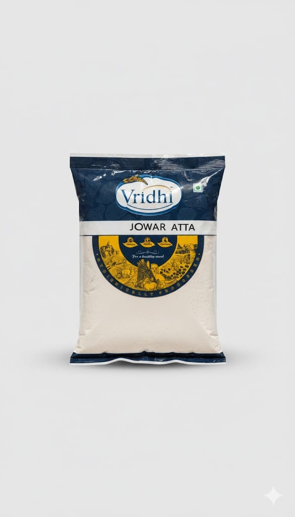 Vridhi Premium Quality Jowar Atta (Sorghum Flour) – Gluten-Free, Naturally Healthy & Hygienically Processed – 500gm