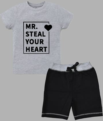 ETCHED DESIGN Pack of 1 Boys Cotton T-Shirt & Shorts Set ( Multicolor )