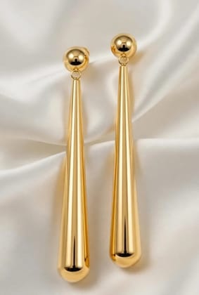 Vardaan Crystalx Women's Anti-TarnishElegant 18k Gold Plated Drop Earrings with sleek teardrop pendants. Hypoallergenic Stainless Steel. Sweat proof. Water proof. Everyday wear.