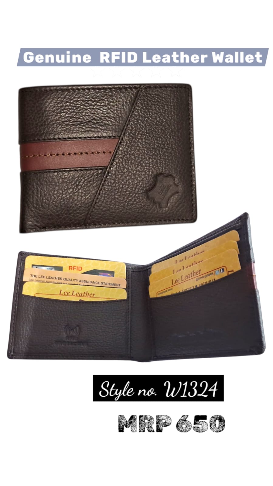 RFID Genuine leather wallet for men