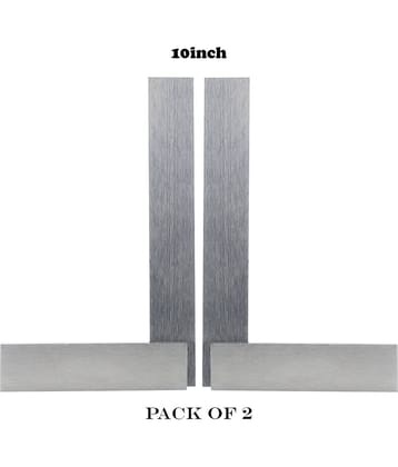 LAXMI Metal High Grade Engineering Try Square 10inch(Silver)PACK OF 2 Analog Carpenter Squares
