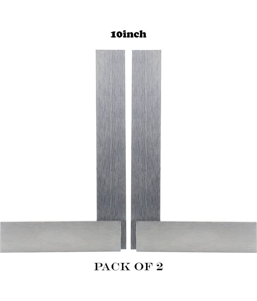 LAXMI Metal High Grade Engineering Try Square 10inch(Silver)PACK OF 2 Analog Carpenter Squares