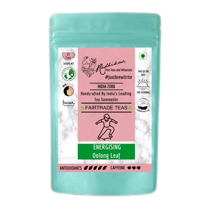 ENERGISING Oolong Leaf - Natural Energy Boost and Mental Clarity (50 gm - Makes 25 Cups of Tea) by M/S RADHIKAS FINE TEAS AND WHATNOTS