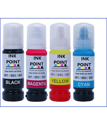 INK POINT Multicolor Four bottles Refill Kit for 003 Refill DYE Ink for USE in L5190, L3150, L3110,L3100, L3151, L3152, L1110,L3115,