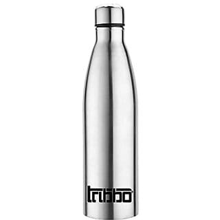 TRIBBO Stainless Steel Water Bottle 1 litre Water Bottles For Fridge School,Gym,Home,office,Boys   Girls Kids Leak Proof(SilverSTEEL CAP SET OF 1 1000 ML Model-Cola)