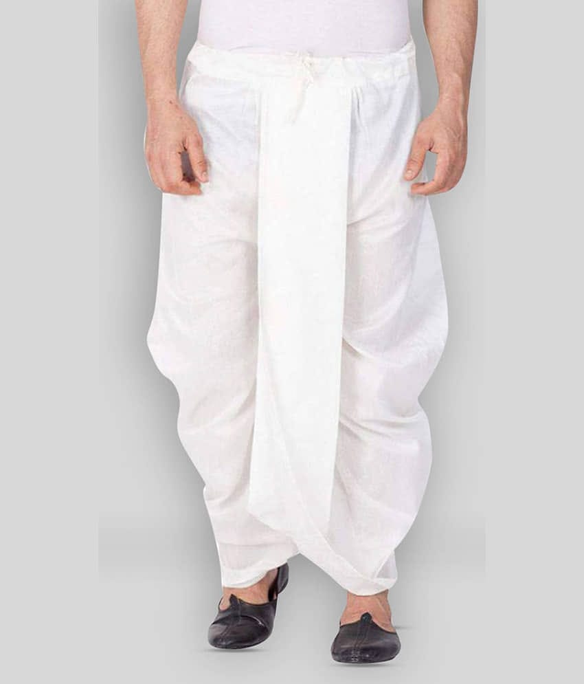 GN hub Cotton Blend Men's Dhoti White ( Pack of 1 )