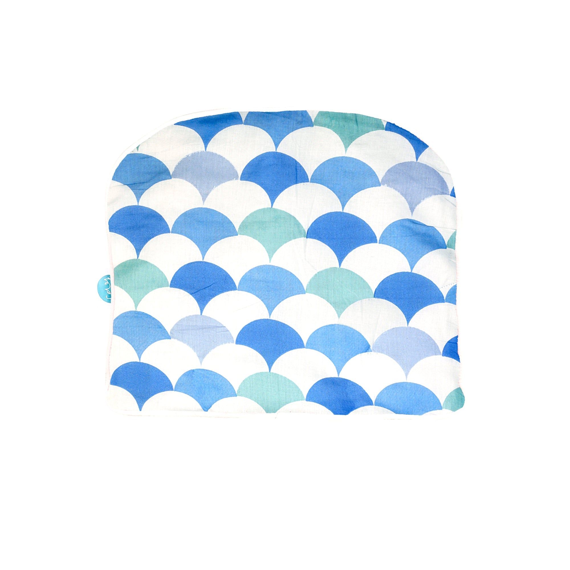 ICY BLUE SCALLOP NESTO PAD U-SHAPED MUSTARD PILLOW-MINI (0-8 MONTHS)