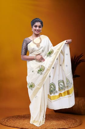 AR-T162 GOLD TISSUE SAREE 6.25 MTR