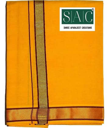 Shyam Handloom Cotton Mens Lungi Yellow ( Pack of 1 ) - None