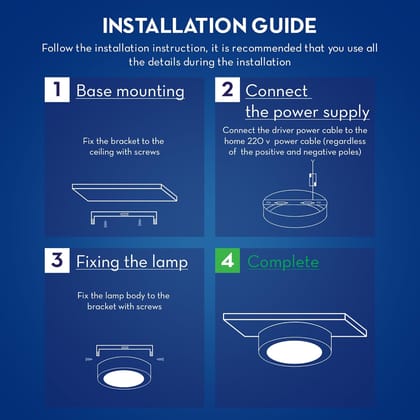 SPARKWORLD Star Stylus Surface Mounted Downlighter 6W Round Cool White | Pack of 4 | NO False Ceiling required, Outer Dimension: 90 mm | For Hall, Bedroom, Kitchen, Office, Store
