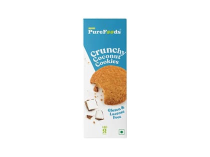 PureFoods Gluten-Free Crunchy Coconut Cookies - 140g - Pack of 2