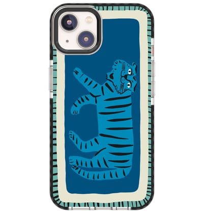 Folk Tiger - Blue-iPhone 15 Pro Max / Black