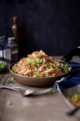 Veg Burnt Garlic Fried Rice