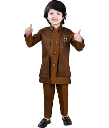 Arshia Fashions Boys Jacquard Copper Sherwani ( Pack of 1 )
