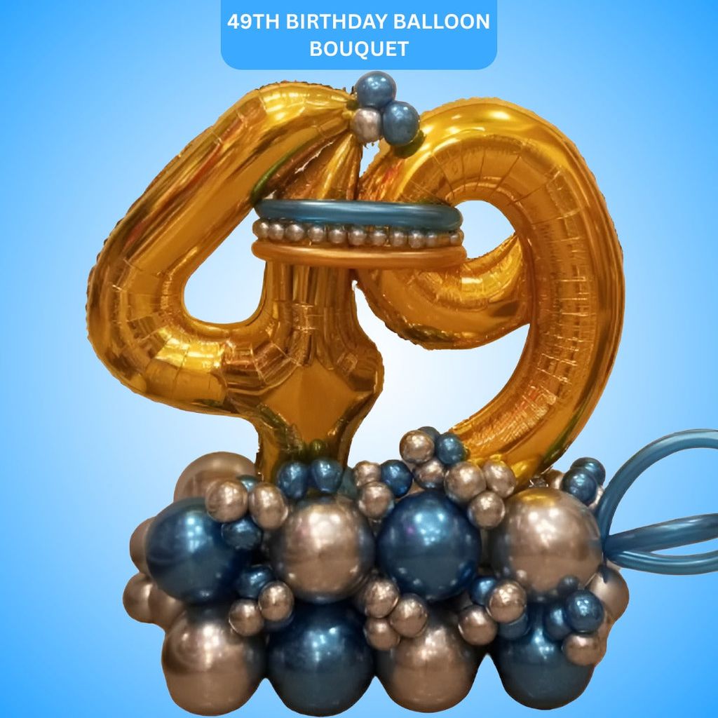 Happy 49th Birthday Balloon Bouquet Set - Party and Festive Needs | Buy online on ZillyBuy
