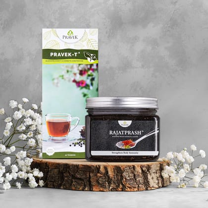 Rajatprash & Pravek-T  Combo-30 Teabags + Avaleha 400 Grams