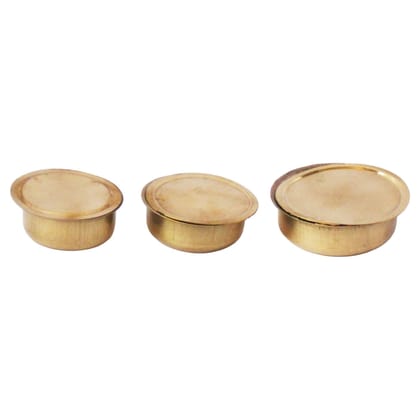Brass Bhagona Miniature 3 Pcs Set | Traditional Kitchen Toy, Height : 1 Inch (ZMAS368 C)