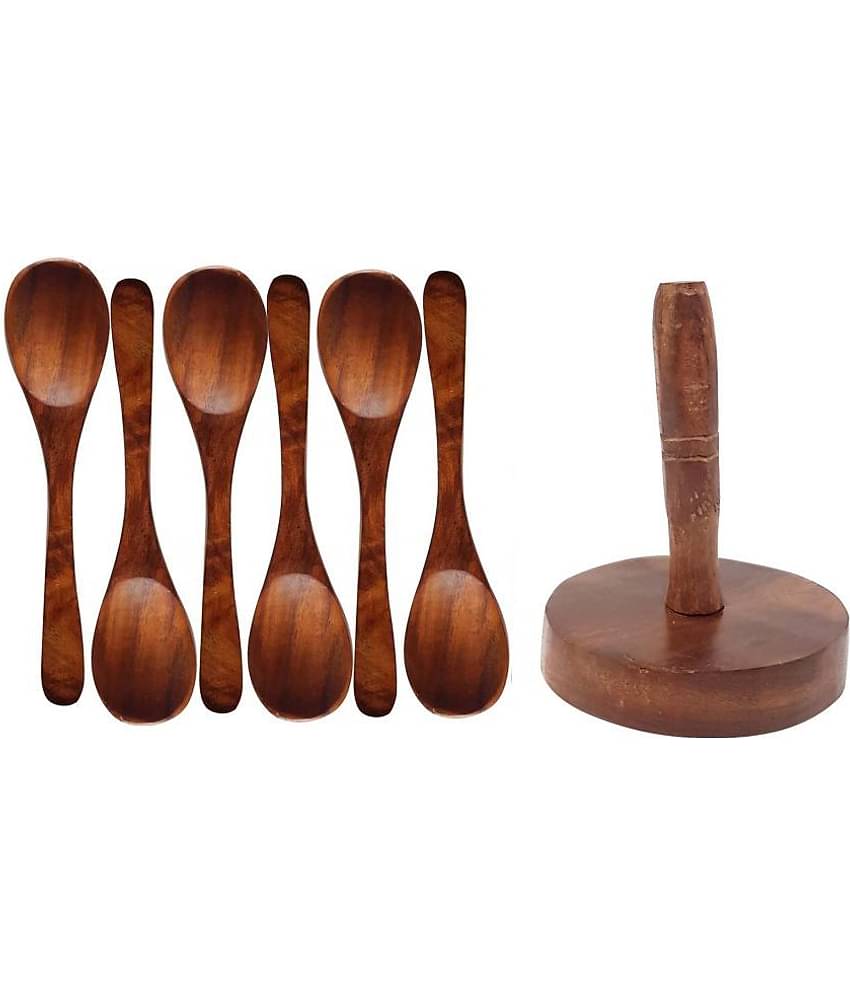 Buzykart - Brown Wood Flipper Spatula ( Pack of 7 )