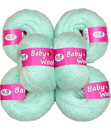100% Acrylic Wool  Sky Blue 6 Pc Baby Wool 4 ply Wool -CA Art-HJ