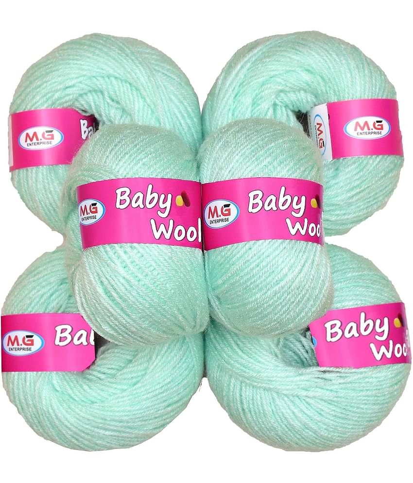 100% Acrylic Wool  Sky Blue 6 Pc Baby Wool 4 ply Wool -CA Art-HJ