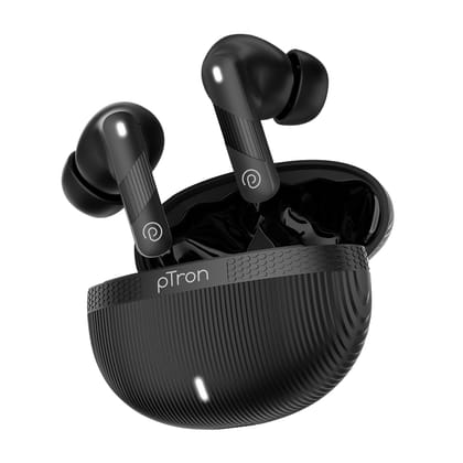 pTron Bassbuds Fury in-Ear TWS Earbuds with 13mm Drivers, 50Hrs Playtime, AI-ENC Clear Calls, Bluetooth V5.4 Wireless Headphones, Voice Assistant, Type C Charging & IPX5 Water Resistant (Black) pTron Bassbuds Fury in-Ear TWS Earbuds with 13mm Drivers, 50Hrs Playtime, AI-ENC Clear Calls, Bluetooth V5.4 Wireless Headphones, Voice Assistant, Type C Charging & IPX5 Water Resistant (Black)