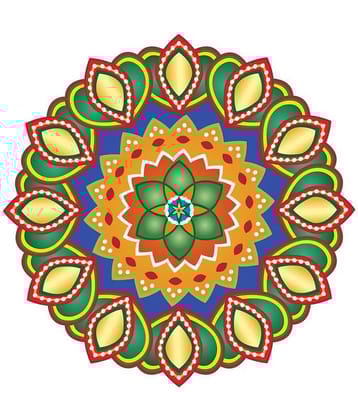 Decor Villa Multicolour Paper Rangoli - Pack of 1