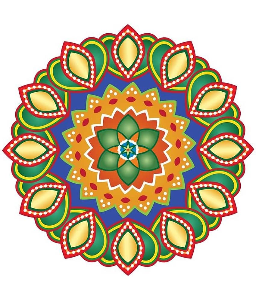 Decor Villa Multicolour Paper Rangoli - Pack of 1