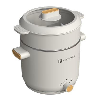 Portronics Anymeal Multifunctional 1.5L Electric Kettle With Steamer, Dual Temperature Settings