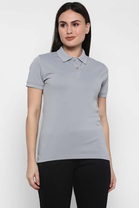 Polo Sports T-Shirt For Women with Moisture Wicking - Light Grey-L / Light Grey