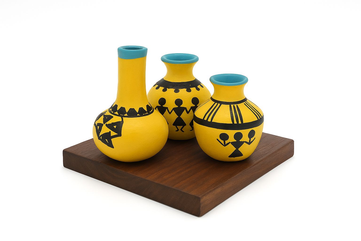 Tribal Trio Terracotta Vase Set