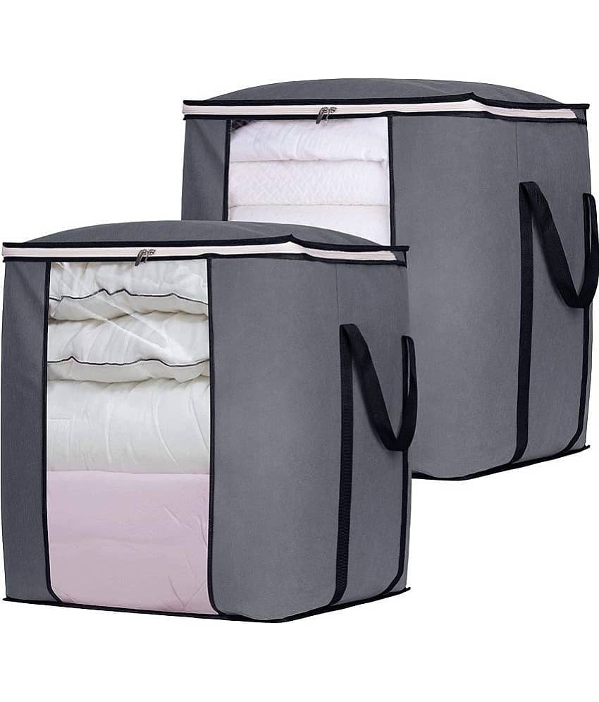 Double R Bags - Grey Fabric Storage Bag & Trunk Pack of 2