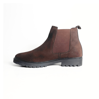 Leather Chelsea Suede Boots (Brown)-6