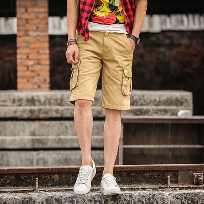 Romano nx 100% Cotton Cargo Shorts/Bermuda for Men with Multi-Pockets & Side Zipper Pockets-28 Waist (in Inches)